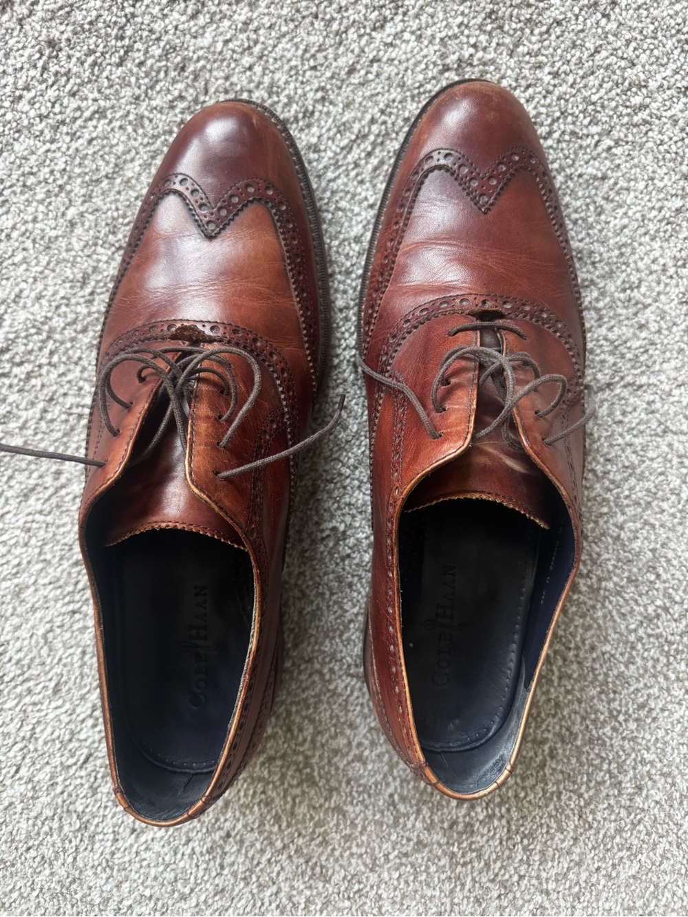 Cole Haan Men’s Brown Leather Wingtip Oxfords